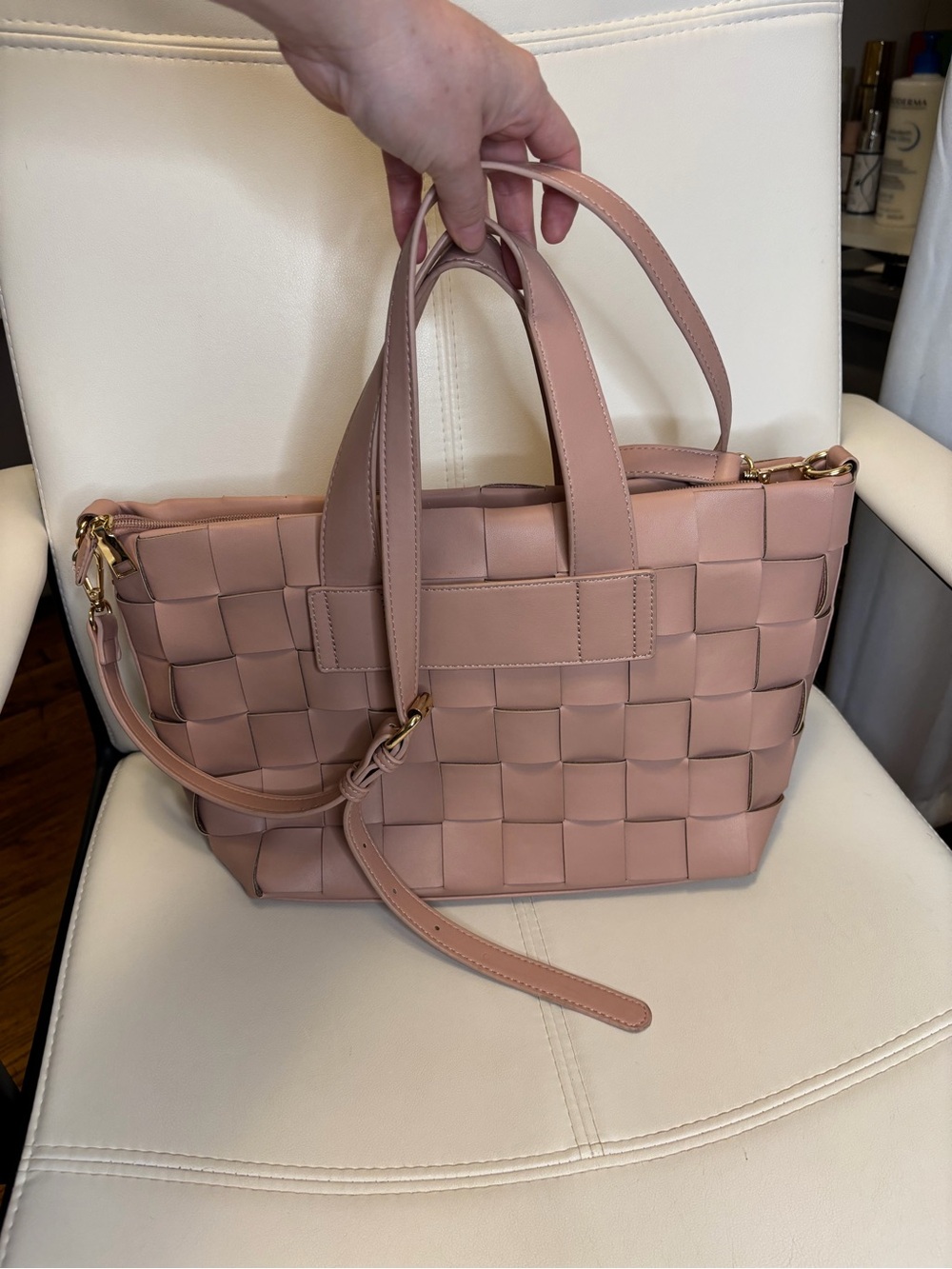 Antik Kraft Blush Pink Woven Tote Bag